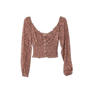 ILLA Floral Smocked Milkmaid Crop Top S